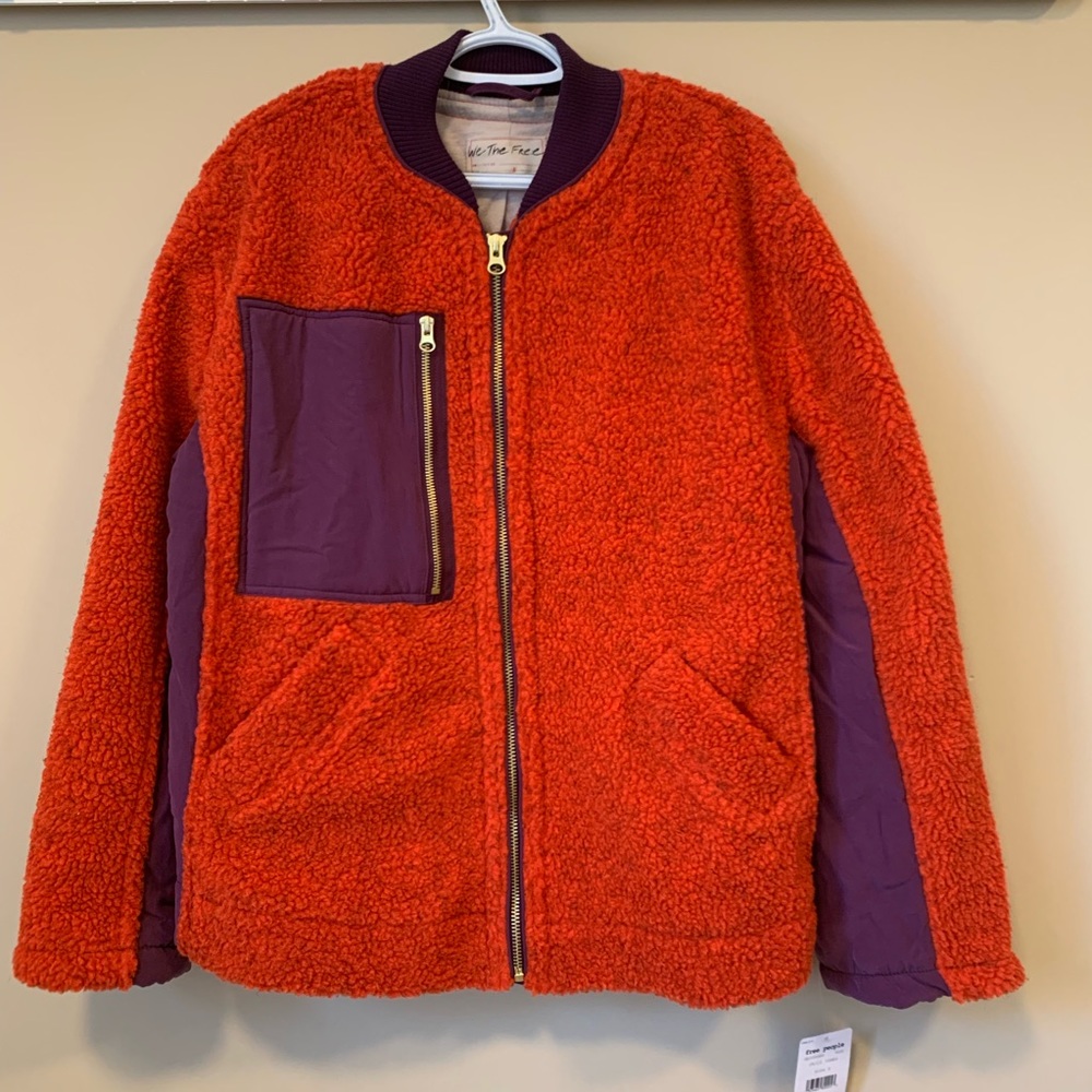 Free People Rivington Sherpa Zip Up Coat Jacket - Picture 2 of 8